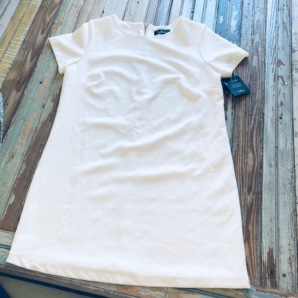 Lulus white mini shift dress
